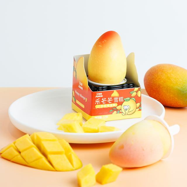 Abink Happy Mango Ice Cream Stick Flavor Tumbler Churner Packaged Short Ice Cream Cones with Delicious Chocolate Additives