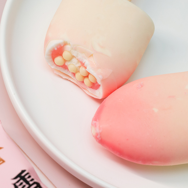 Abink Xiao Ai Peach Ice Cream Stick Crispy Chocolate Flavor with Milk Additives Trending Bag Or Box Packaging