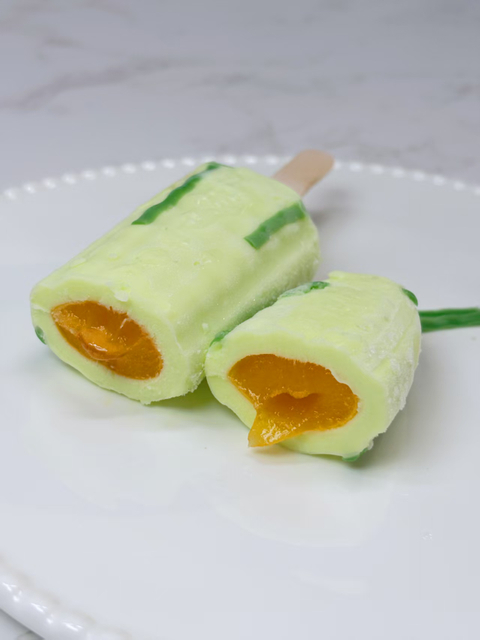 Abink 37° Melon Ice Cream Sweet and Juicy Melon Flavor Frozen Dessert Ready to Eat