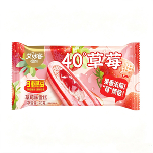 Abink Happy Strawberry 40° Ice Cream Fresh Fruit Flavor Frozen Dessert Ready to Eat