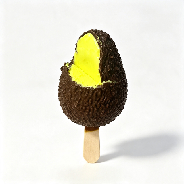 Abink Avocado Ice Cream Mini 3D Fruit Shape Frozen Dessert Snacks Ready to Eat Natural Ingredients