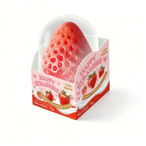 Abink 3D Strawberry Shape Ice Cream - Real Fruit Flavor Frozen Dessert for Summer Snack & Retail
