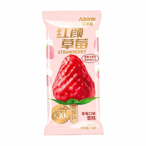 Abink 3D Sharp Popsicle Ice Cream Strawberry Beauty Milk Flavor with Strawberry Additives Packaged in Bag