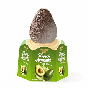 Abink Avocado Ice Cream Mini 3D Fruit Shape Frozen Dessert Snacks Ready to Eat Natural Ingredients